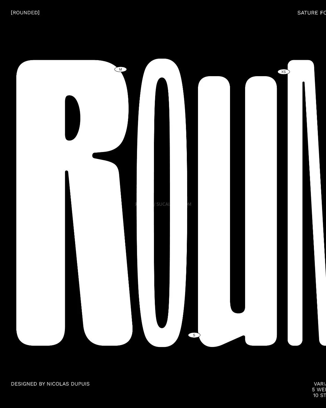 Sature Rounded 圆角标题字体家族